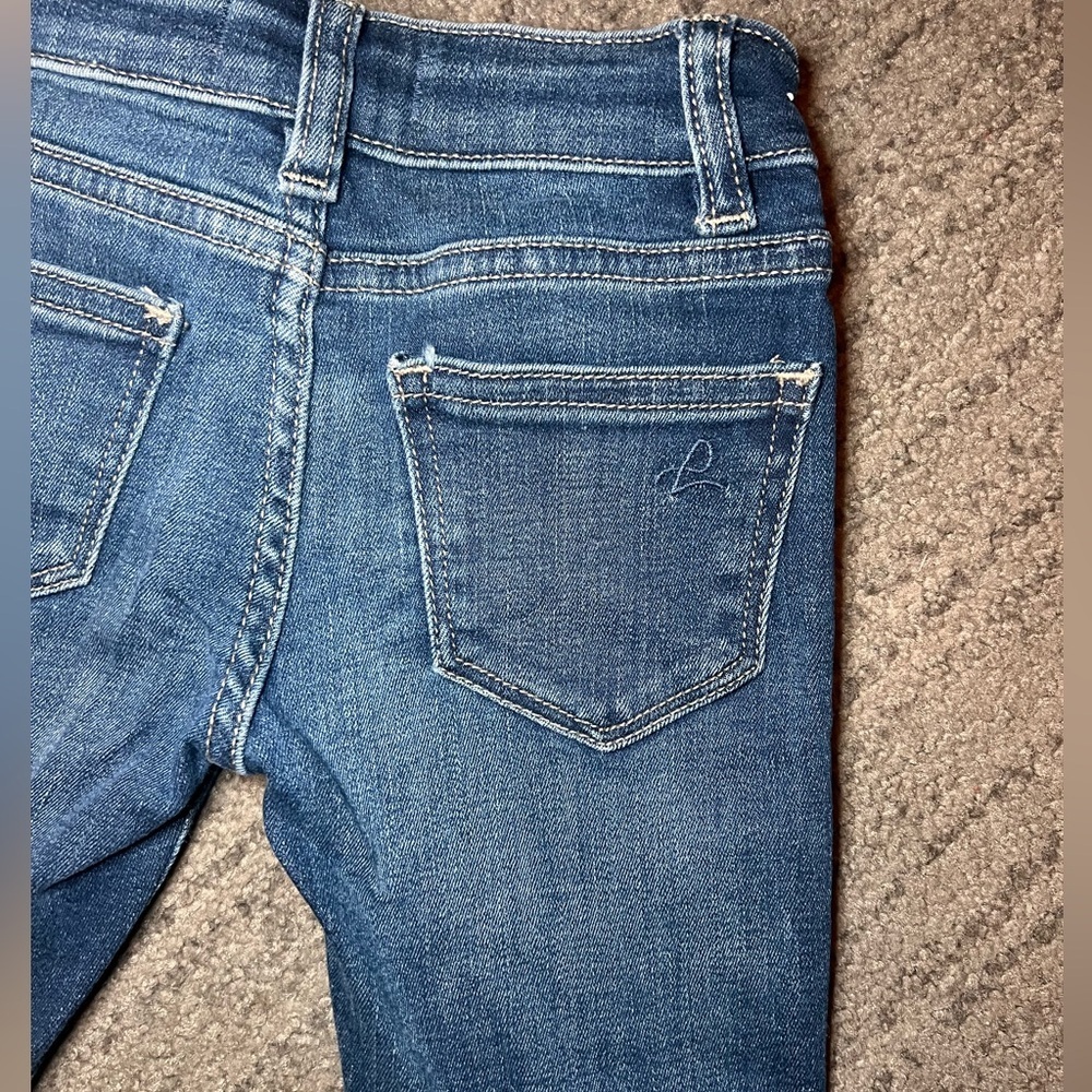 DL1961 Toddler Dark Denim White Side Stripe Chloe Skinny Jeans- Size 2T - Picture 5 of 10